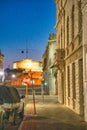 Fremantle, Australia - September 10, 2023: City streets and buildings at night