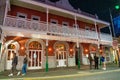 Fremantle, Australia - September 10, 2023: City streets and buildings at night