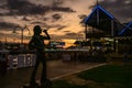 Fremantle`s Bon Scott at Sunset Royalty Free Stock Photo