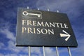 Fremantle Prison road sign in Fremantle Western Australia