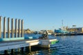 Fremantle waterfront in evening light before sunset.