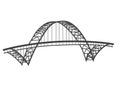 Fremont bridge drawing Royalty Free Stock Photo