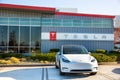 Fremont, CA, USA - January 20, 2021: Tesla factory plant, an American electric vehicle and clean energy company