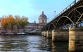 The French Academy and Arts bridge, Paris, France.