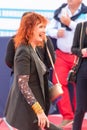 French actress Sabine Azema on the red carpet at the 43rd Deauville American Film festiva