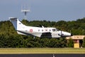 French Air Force Embraer EMB-121 Xingu plane making a low-pass over Gilze-Rijen Air Base. September 7, 2016