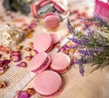 French almond meringue cookies Royalty Free Stock Photo