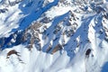 A french alpine snowy mountainside