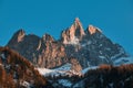 French Alps. Chamonix mountain view at sunset Royalty Free Stock Photo