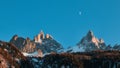 French Alps. Chamonix mountain view at sunset Royalty Free Stock Photo