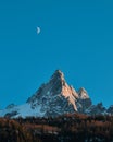 French Alps. Chamonix mountain view at sunset Royalty Free Stock Photo