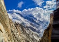 French Alps, Mont Blanc and glaciers as seen from Aiguille du Midi, Chamonix, France Royalty Free Stock Photo