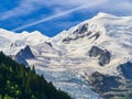 French Alps, Mont Blanc and glaciers as seen from Aiguille du Midi, Chamonix, France Royalty Free Stock Photo