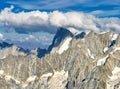 French Alps, Mont Blanc and glaciers as seen from Aiguille du Midi, Chamonix, France Royalty Free Stock Photo