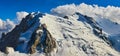 French Alps, Mont Blanc and glaciers as seen from Aiguille du Midi, Chamonix, France Royalty Free Stock Photo