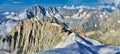 French Alps, Mont Blanc and glaciers as seen from Aiguille du Midi, Chamonix, France Royalty Free Stock Photo