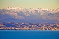 French Alps snow peaks view from Cap Antibes Royalty Free Stock Photo