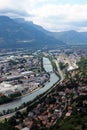 View on the city of Grenoble from the Bastille