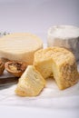 French AOC Langres soft cow crumbly cheese with washed rind structure made in Champagne-Ardenne region