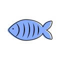 French April Fool's Day. Poisson d'avril. One color fish for your design. White background.