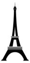 French architecture landmark icon. Black Eiffel tower