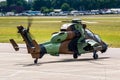French Army Eurocopter-Airbus EC665 Tigre attack helicopter at the Paris Air Show, France - June 22, 2017 Royalty Free Stock Photo