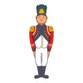 French Army soldier in uniform icon, cartoon style