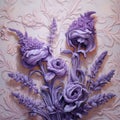 Purple Roses: A Photorealistic Composition Of Relief Sculpture