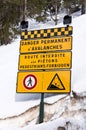 French avalanche danger sign Royalty Free Stock Photo