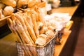 French baguette and bread in basket Royalty Free Stock Photo