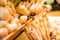 French baguette and bread in basket Royalty Free Stock Photo