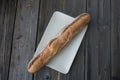 French baguette in wooden background