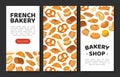 French Bakery and Pastry Banner Design with Sweet Dough Products Vector Template