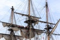 French battle ship, l`Hermione. In the old harbor of Marseille, France Royalty Free Stock Photo