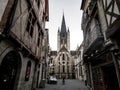 French beautiful church in Dijon, France. Classic gothic cathedral