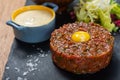 French Beef Tartare dish Royalty Free Stock Photo