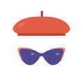 French Beret and Sunglasses Icons