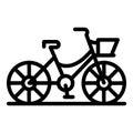 French bicycle icon, outline style Royalty Free Stock Photo
