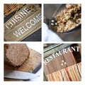 French bistro signs and dishes Royalty Free Stock Photo