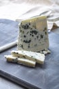 French blue cheese Roquefort, made from sheep milk in caves of Roquefort-sur-Soulzon