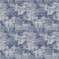 French blue irregular mottled linen seamless pattern. Tonal country cottage style abstract speckled background. Simple