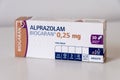 French box of alprazolam benzodiazepine Royalty Free Stock Photo