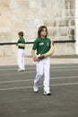 French Boy plays Jai li in Sare, France, a 17th century village in Basque Country on the Spanish-French border, near St. Jean de