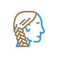 french braid hairstyle female color icon vector illustration