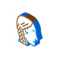 french braid hairstyle female isometric icon vector illustration