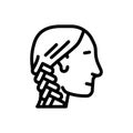 french braid hairstyle female line icon vector illustration