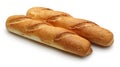 French bread, baguette on white background Royalty Free Stock Photo