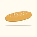 French bread icon, baguette bread, cute cartoon bread, vector, illustration Royalty Free Stock Photo
