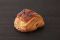 French bread pain au chocolat chocolate croissant on wood table Royalty Free Stock Photo