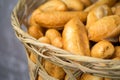 French Breads in basket. Hanoi street food